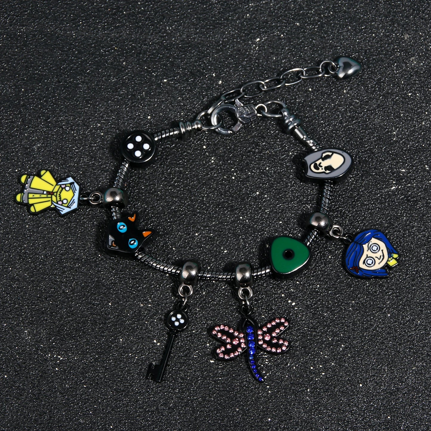 Coraline-Inspired Charm Bracelet