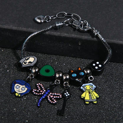 Coraline-Inspired Charm Bracelet